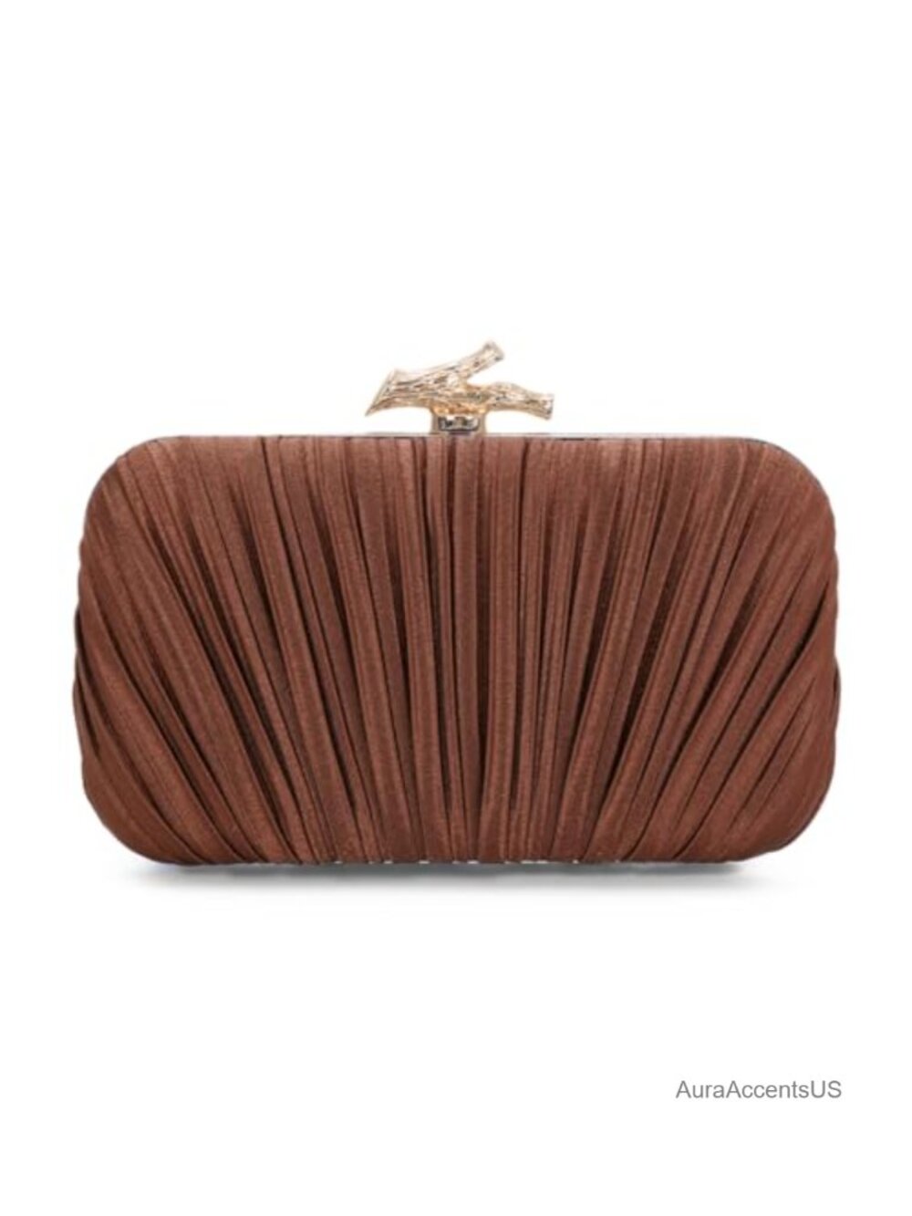 Pleated Satin Evening Clutch Bag with Chain Strap for Women Wedding Party